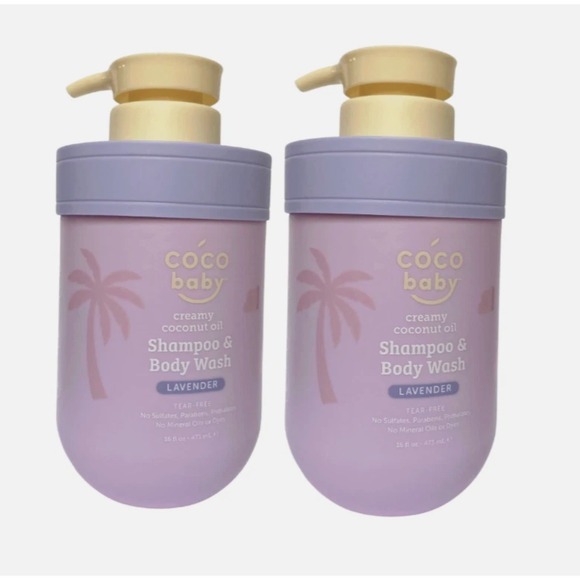 COCOmagic Other - 2 PACK Coco baby Shampoo & Body Wash Lavender Infused with creamy coconut oil
